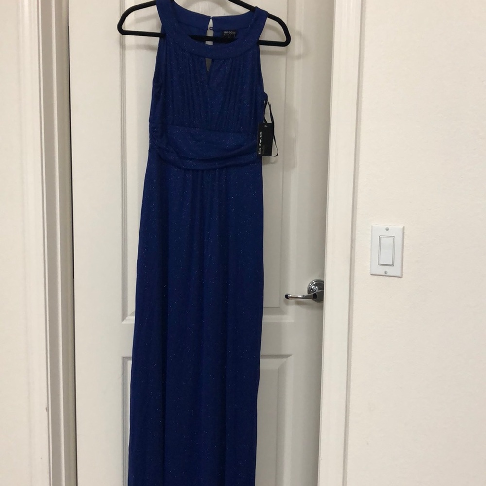 long elegant blue dress